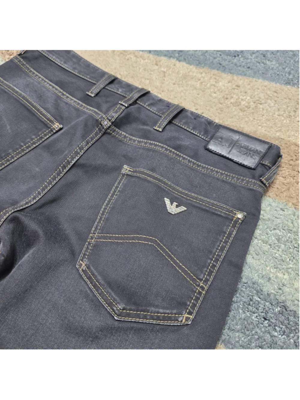 Armani Jeans AJ Mens 31 Slim Dark Wash Stretch Denim Designer Casual Pants